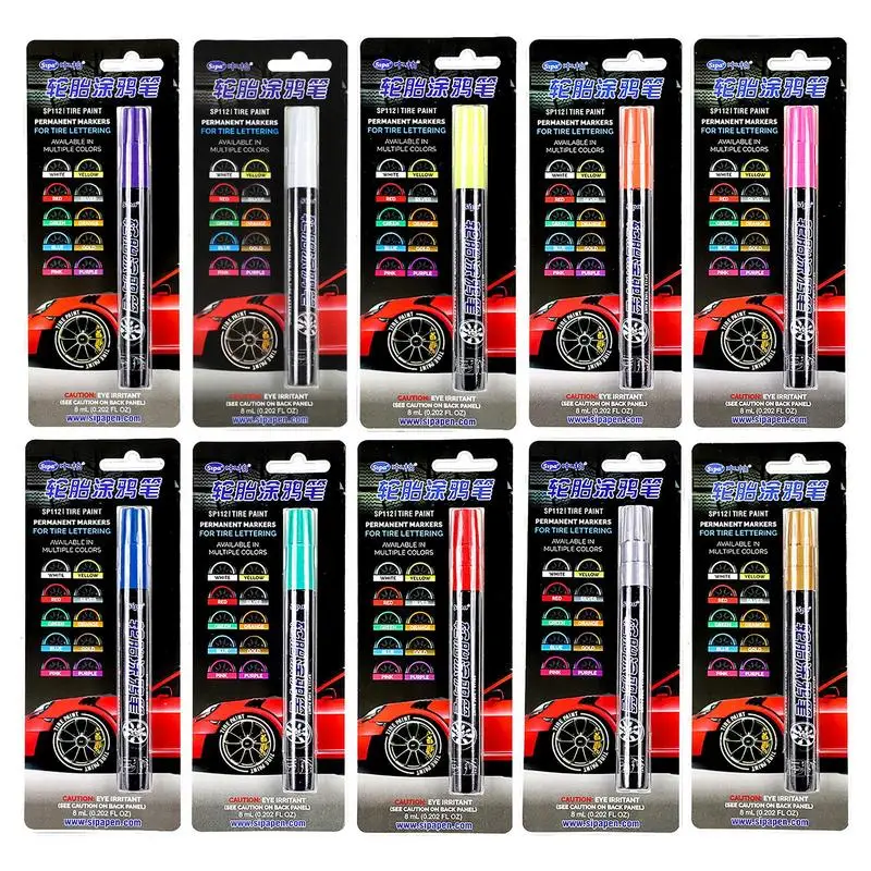 Auto Tire Pen Paint Permanent Marker 1pcs Waterproof Cars Wheel Tire Mark Pen Smooth Ink Touch-Up Pen For Tires, Glass Can, Shoe