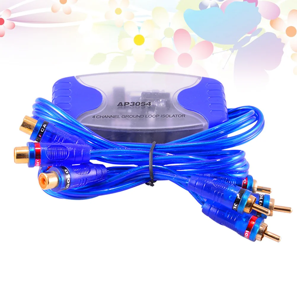 4 Channel Car Amplifier Noise Filters Speakers Wire with Banana Plug Line Ground Isolator