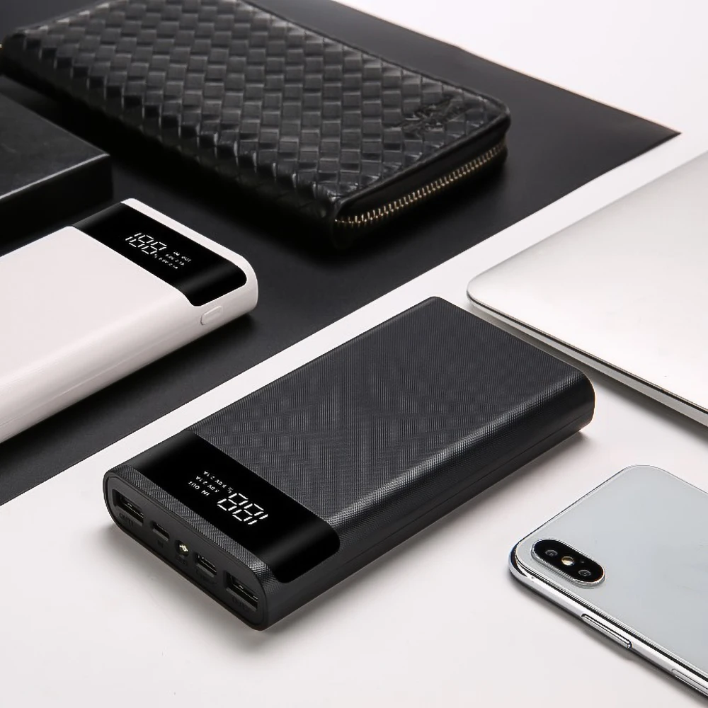 DIY 5V Power Bank 18650 Battery Case Dual USB Micro USB Type C Battery Shell Box Mobile Phone Charger For IPhone X Samsung S10