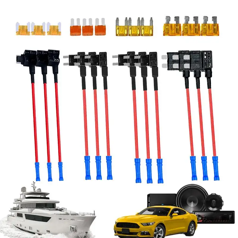 Fuse Holder Kit Creative Fuse Wire Connector Adapter Electrical Connection Wire Cable Insulation Lights Auto Car Accessories