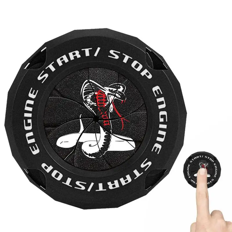 Push Start Button Cover Zinc Alloy Key To Start Button Personality Sticker Ignition Swi tch Car Interior Automobile Accessories