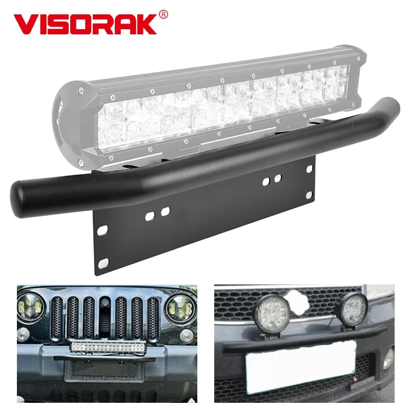 VISORAK Car Accessories Offroad 4x4 Barra LED Light Bar License Plate Mounting Bracket for Truck EV Headlight Spotlight