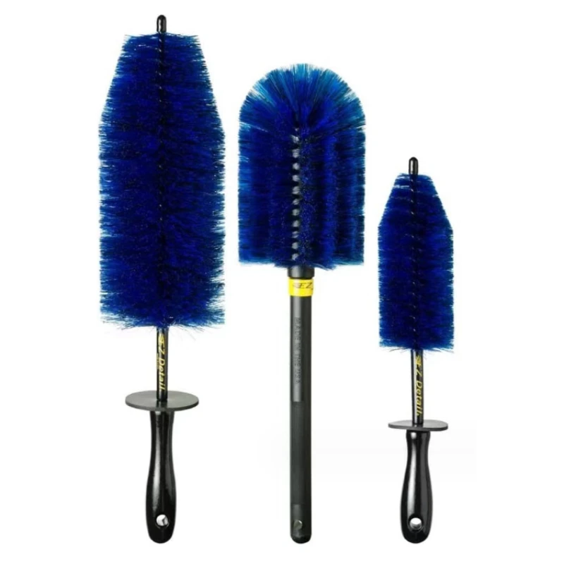 Blue Detailing Brushes Hair Rim Tire Brake Dust Cleaner Easily Reaches Nook and Crannies 1/3Pcs Tool Engine Cleaning