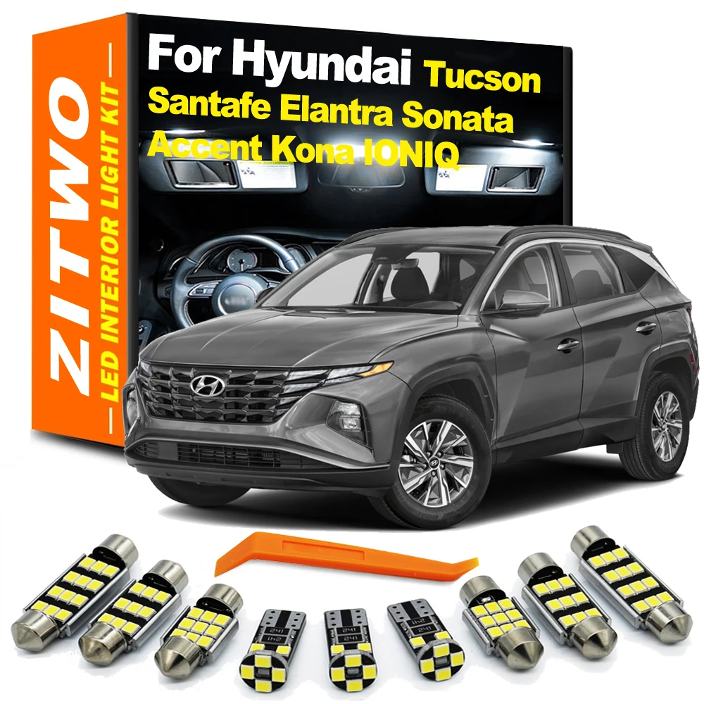 ZITWO LED Interior Dome Map Light Bulb Kit For Hyundai Tucson Santafe Grand Santa Fe XL Elantra Accent Sonata Kona N Ioniq EV