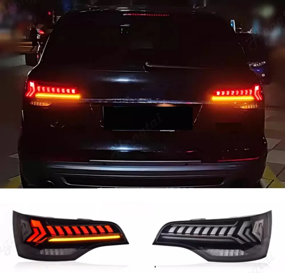 FOR 2006-2015 Audi Q7 taillight assembly retrofitted full LED running lights brake flow turn signal，stop light，Modified tailligh