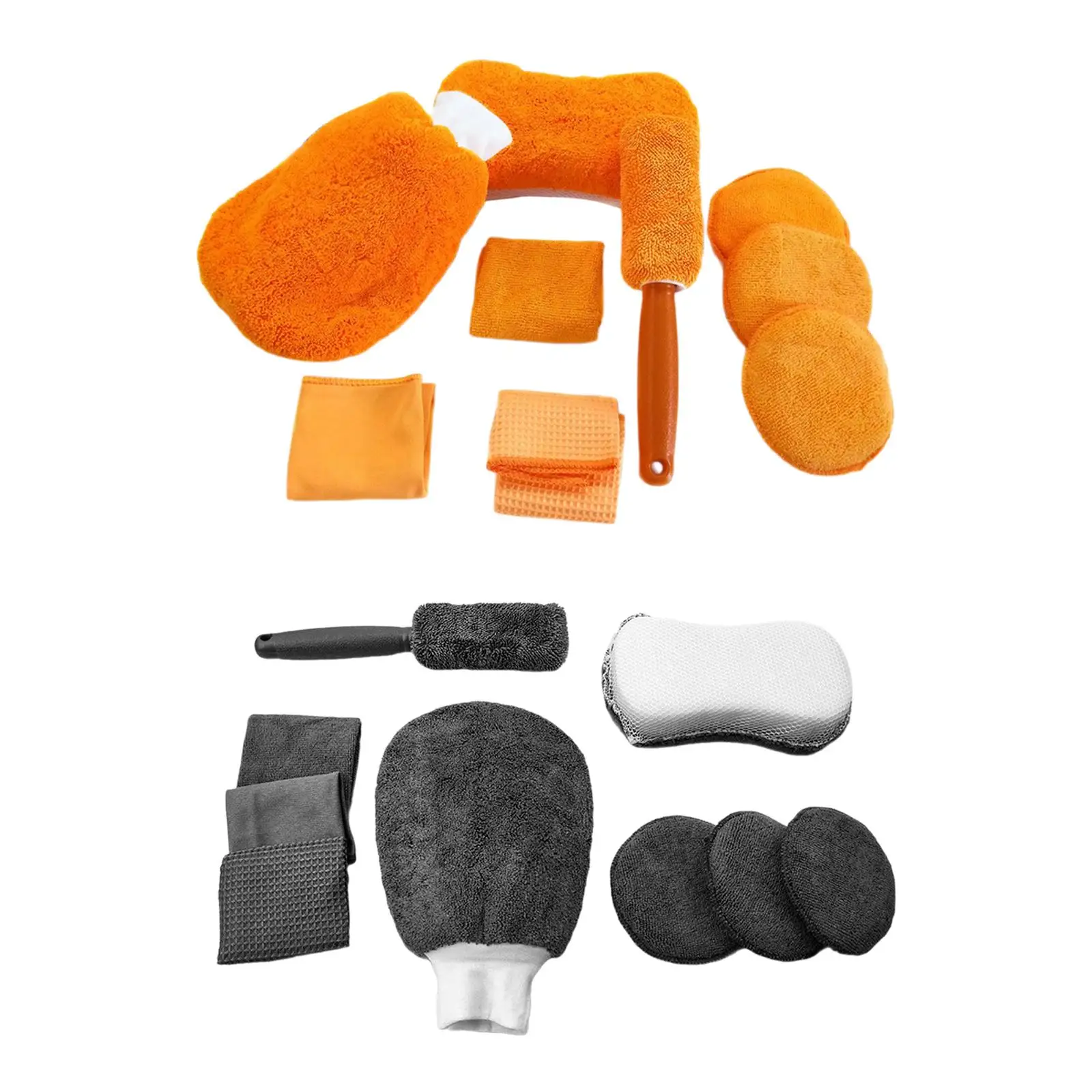 9x Generic Car Wash Kit Wash Glove Sponge Soft Easy to Use Detail Accessories for Exterior Interior Home Car Care Household