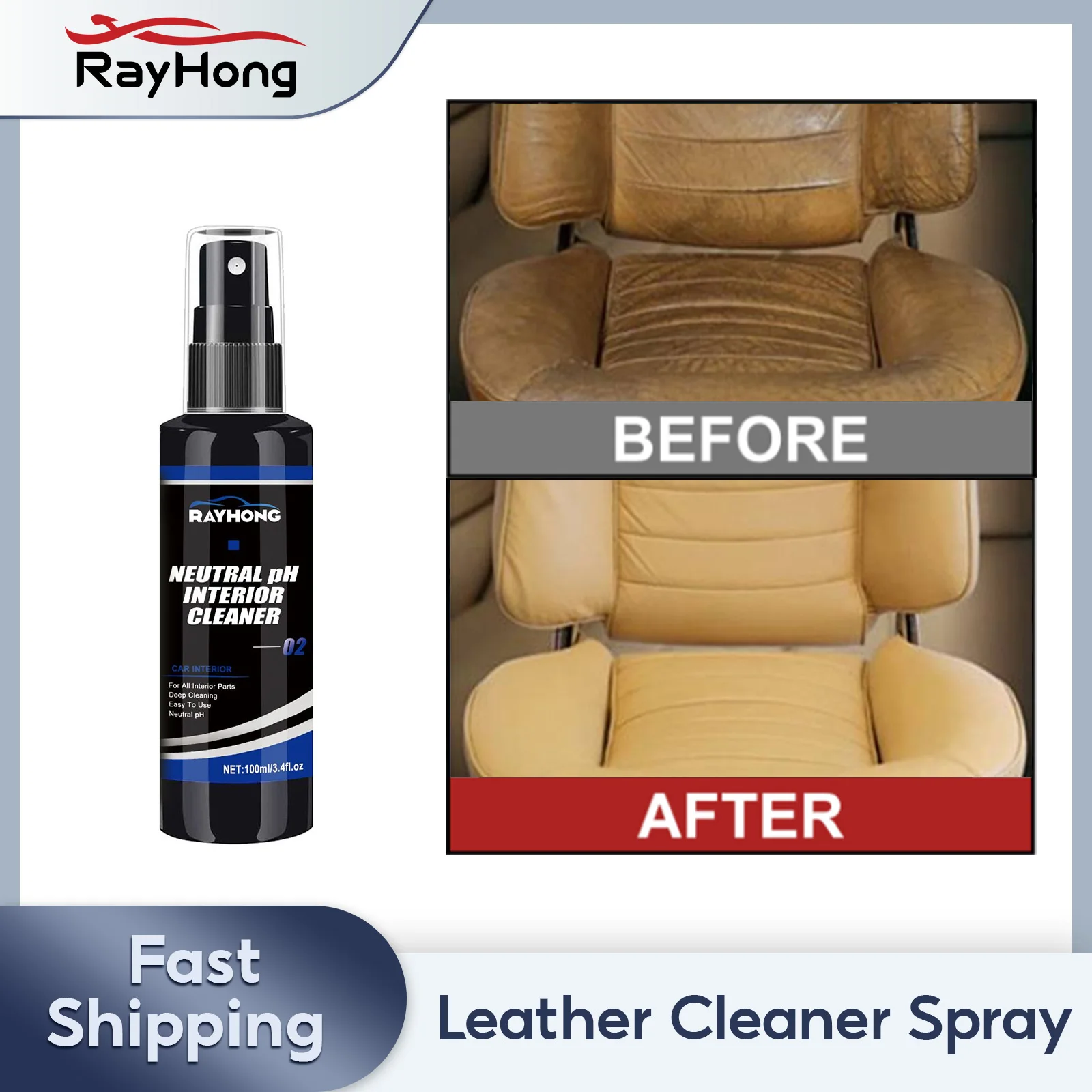Leather Cleaner Spray Car Interior Dirt Rust Remover Leather Plastic Restore Seat Kitchen Cleaning Spray Car Interior Cleaner