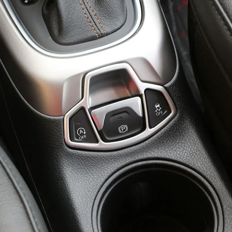 Car Interior Center Console Handbrake Button Cover Trim Sticker for Jeep Compass 2017-2020 Renegade 2015 - 2020