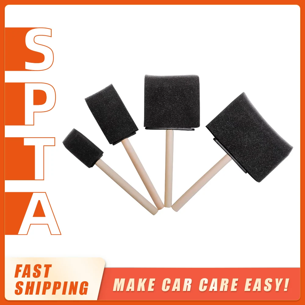 SPTA Car Air Conditioner Vent Brush Grille Detailing Cleaner Blinds Duster Clean Auto Detailing Wooden Handle Sponge Brush