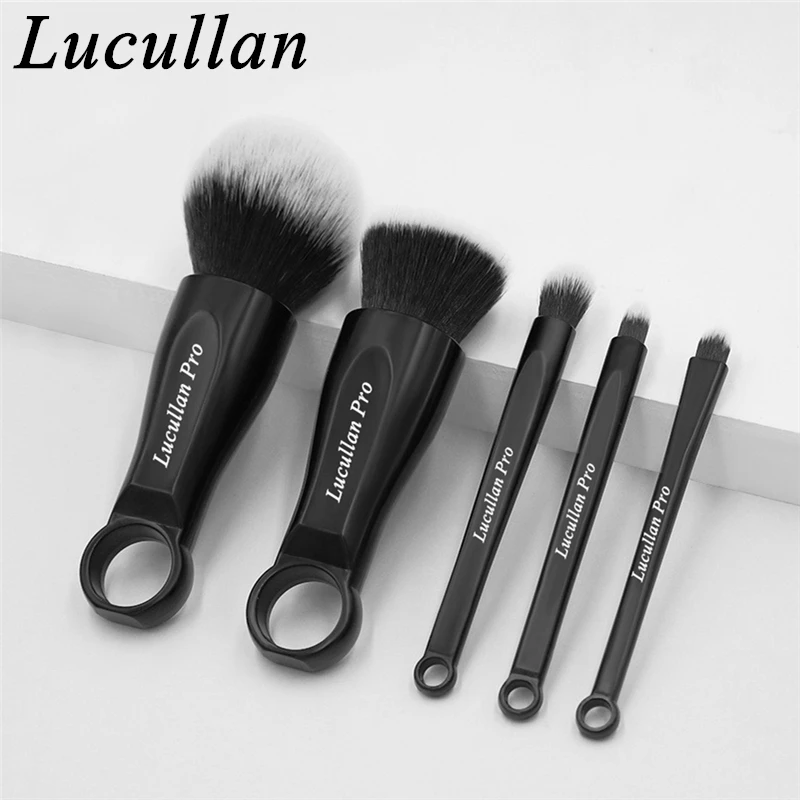 Lucullan Pro 5 PCS Interior Detailing Brushes Set Focus On The Tiniest Crevices&Grooves of LCD Display Vent Panel