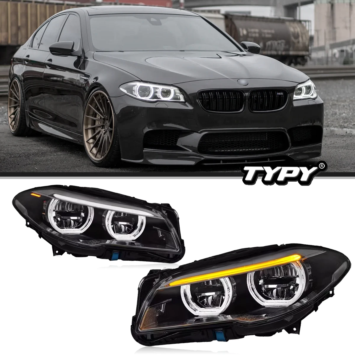 TYPY Car Headlights For BMW 5 Series F10 2010-2016 LED Car Lamps Daytime Running Lights Dynamic Turn Signals Car Accessories