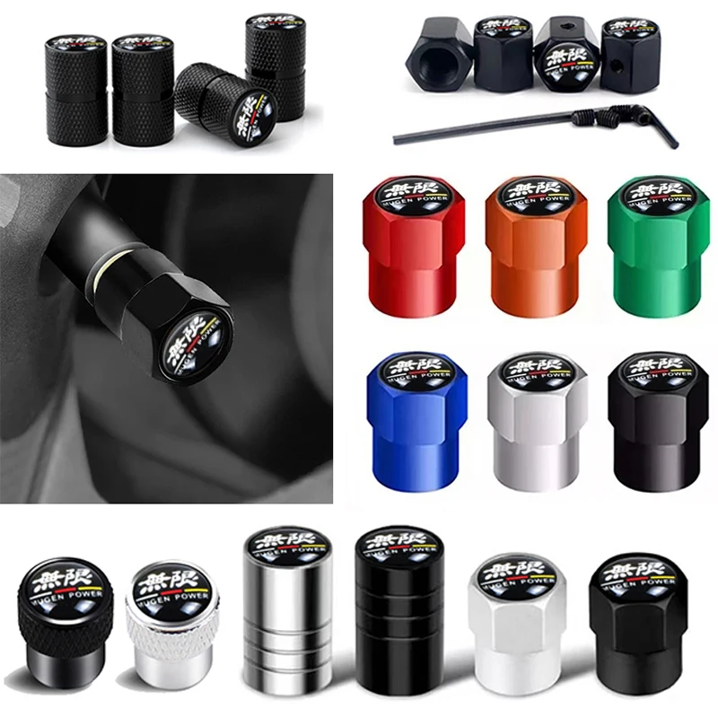 Fashion Metal For Honda Mugen Power Civic Accord CRV Hrv Jazz Emblem Auto Wheel Tire Valve Stem Caps Cover DustProof Anti-Theft