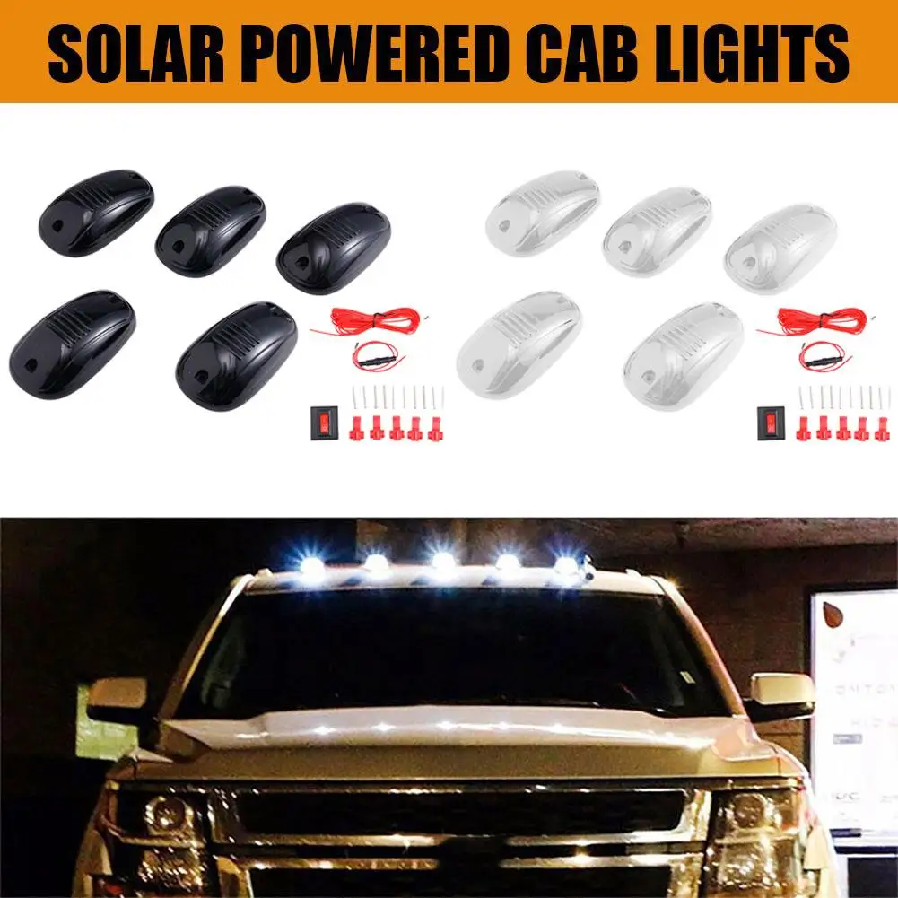 5pcs Wireless LED Light System Solar Powered Cab Lights Solar Powered Cab Lights Ram 2500 Turn Signal Side Marker Light Blinker