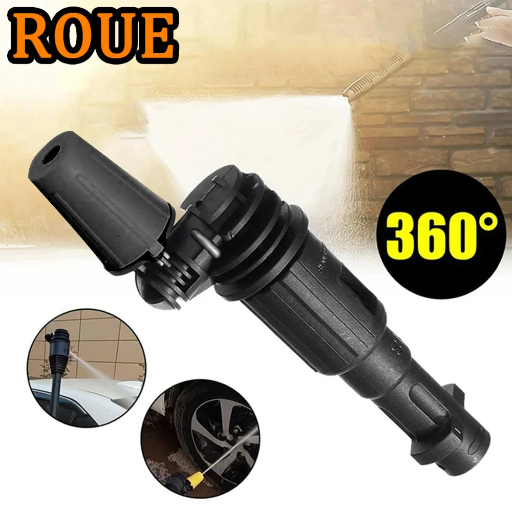 Pressure Washer Water Gun Nozzles 360 Degree Rotating Nozzle Can Be Fanned or Straight Jet for Karcher Lavor Car Wash Cleaner