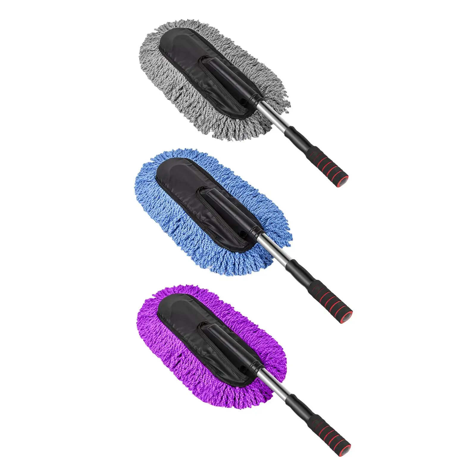 Car Brush Duster with Extendable Telescoping Handle Washing Dirt Dust Clean Brush for RV Windows Home Mirrors Trucks