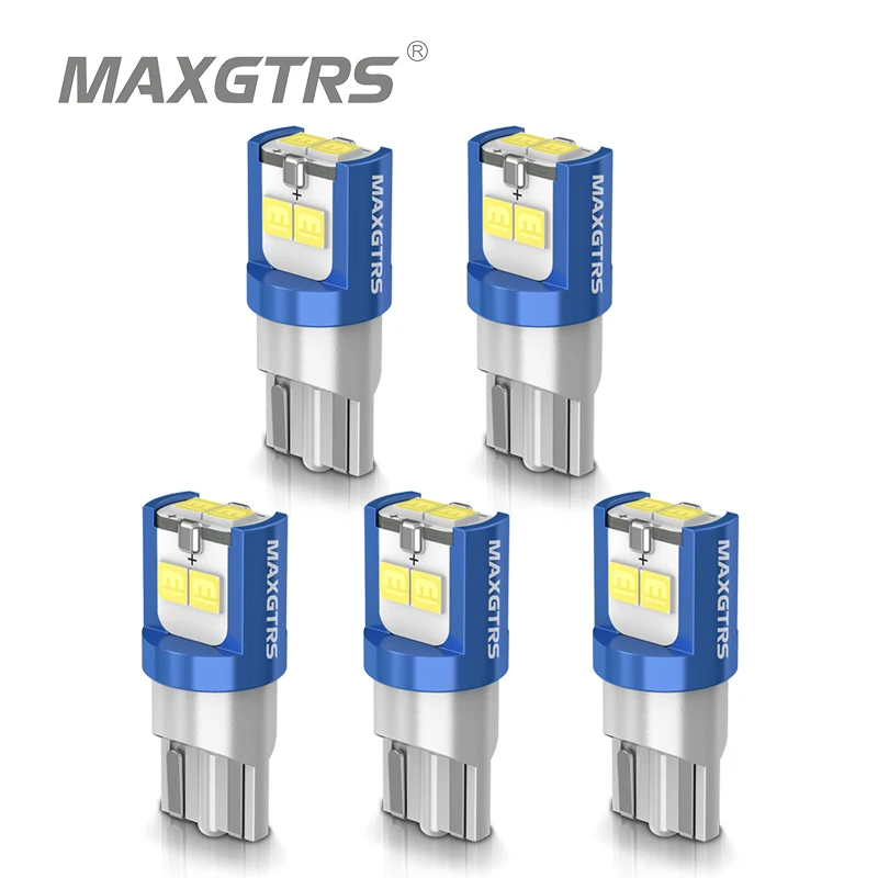 MAXGTRS 5x 194 168 T10 LED W5W LED Bulb 3030 DRL Car Auto Sidemarker Parking Width Interior Dome Light Reading Lamp