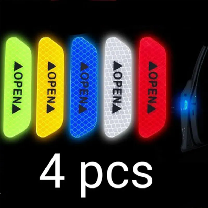 Car Door Safety Open Warning Reflector Sticker for KIA RIO K2 K3 K5 Forte Sportage R Window lift buttons sequins decocation