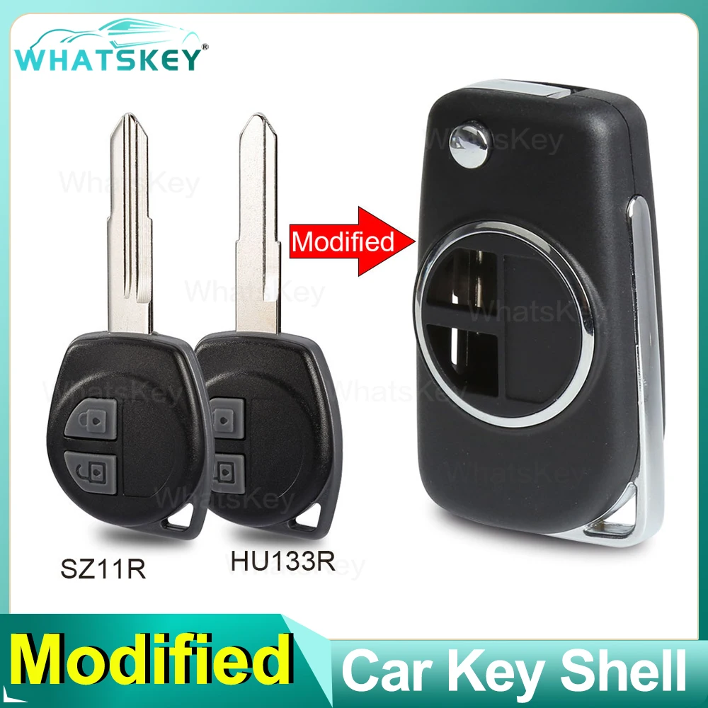 Modified Swift grand Vitara Alto SX4 Flip Key Shell Remote Case Replacement Uncut HU133R/SZ11R Blade Auto Accessories