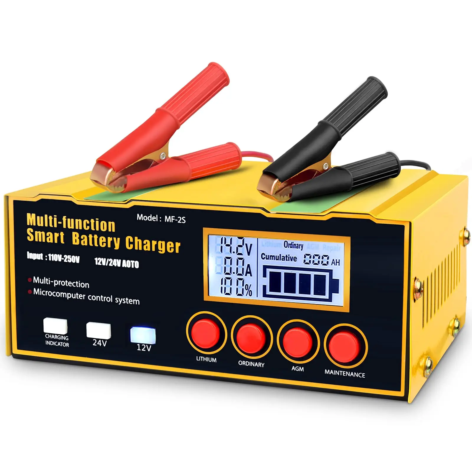 Protable Car Battery Charger 12V 6A LCD Display Smart Fast Charge Carregador De Bateria Automotivo Chargeur For Hoverboard Boat