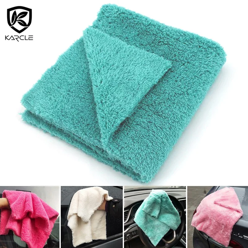 30*40CM Thicken Microfiber Car Wash Detailing Towel 350gsm Auto Edgeless Cleaning Cloth for Car Wax Polishing Drying Rag Tools